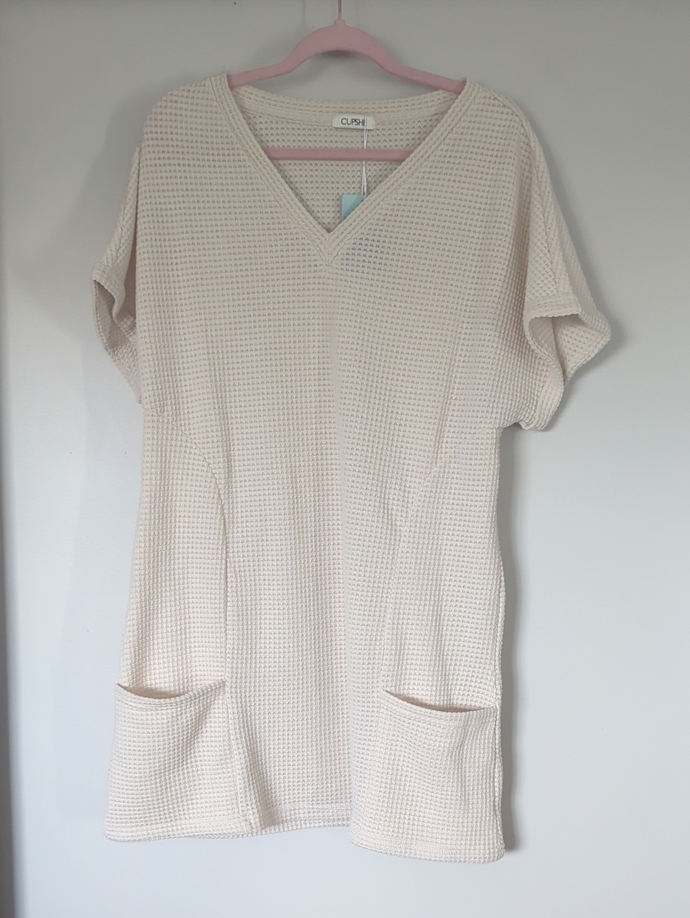 Waffle-Knit Swim Coverup Dress
